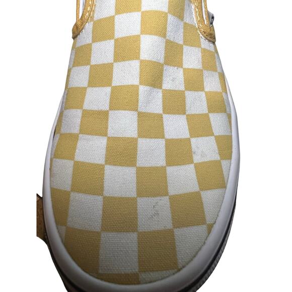Vans Yellow Classic Checkerboard Slip On Skateboard Shoes Men 6.5 Women Size 8 - Picture 8 of 10